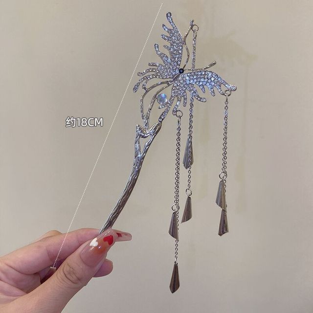 Butterfly Fringed Alloy Hair Stick / Hair Clip