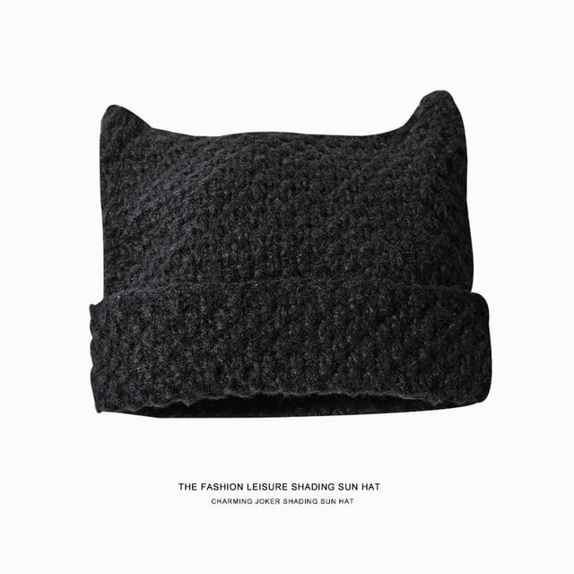 Knit Cat Beanie Striped Ear