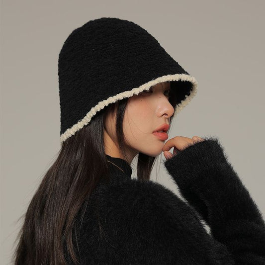 Hat Trim Knit Bucket Contrast