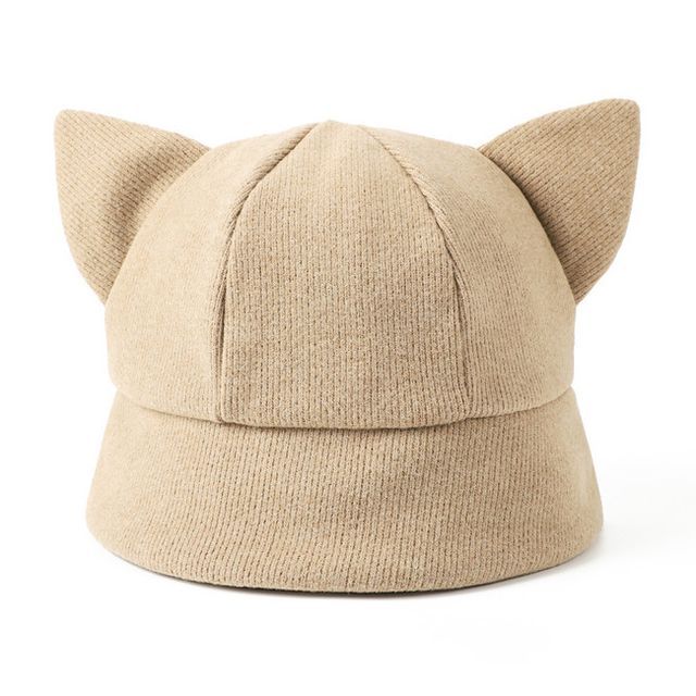 Ear Knit Hat Bucket Cat