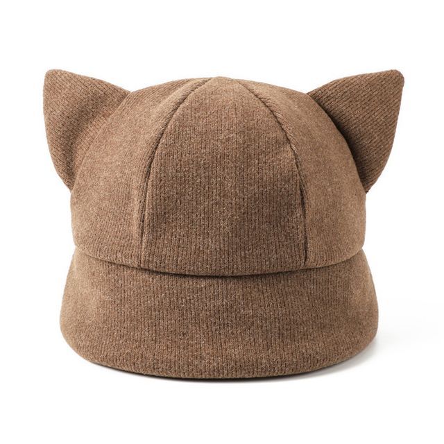 Ear Knit Hat Bucket Cat