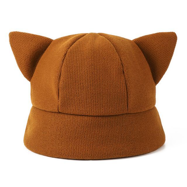 Ear Knit Hat Bucket Cat