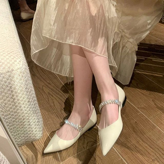 Rhinestone Flats Pointed-Toe