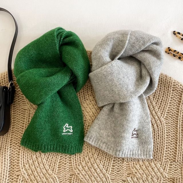 Embroidered Rabbit Scarf