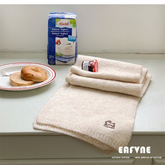 Embroidered Rabbit Scarf