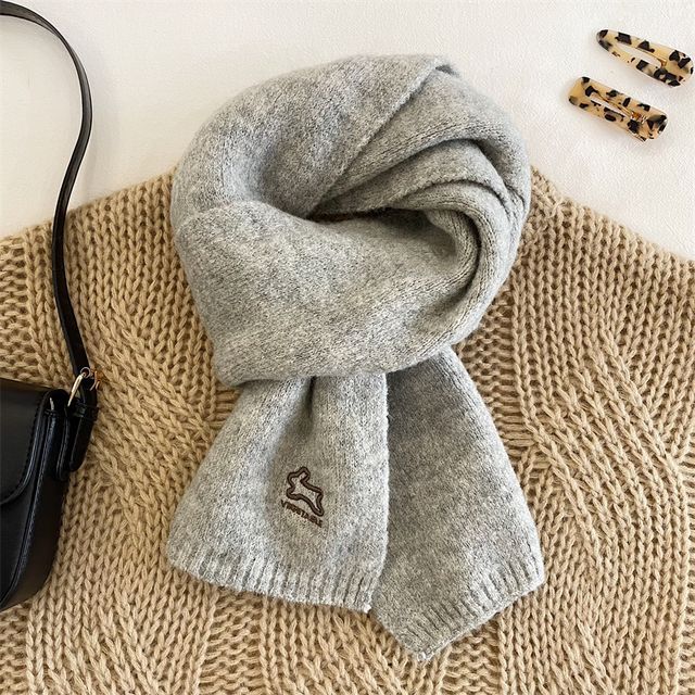 Embroidered Rabbit Scarf