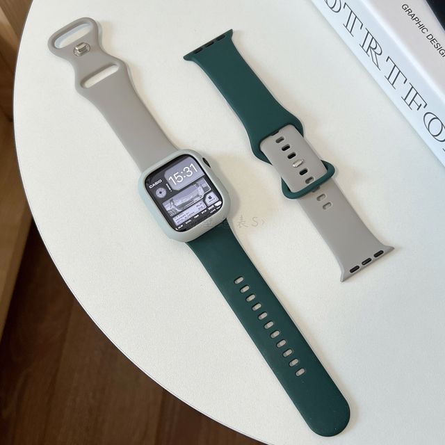 Set of 2: Two-Tone Silicone Apple Watch Band (various designs)