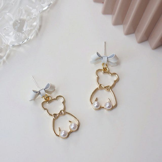 Bear Alloy Dangle Earring