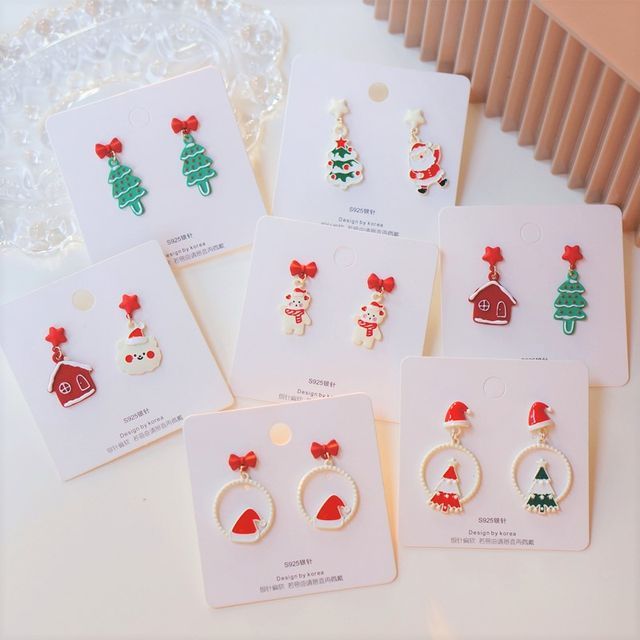 Earring Alloy Christmas designs) (various