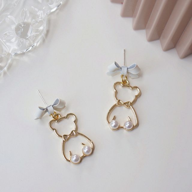 Bear Alloy Dangle Earring