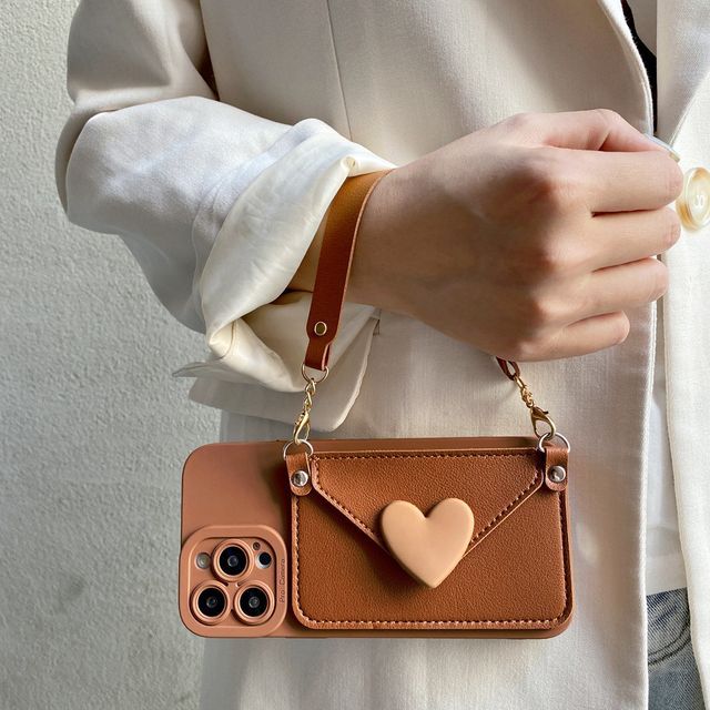 Heart Holder Case Card Phone