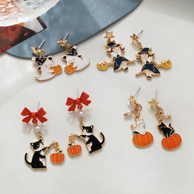 Clip / On Enamel Earring Drop Halloween