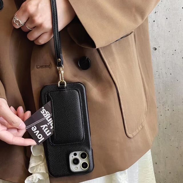 Holder Card Phone Faux Case Leather