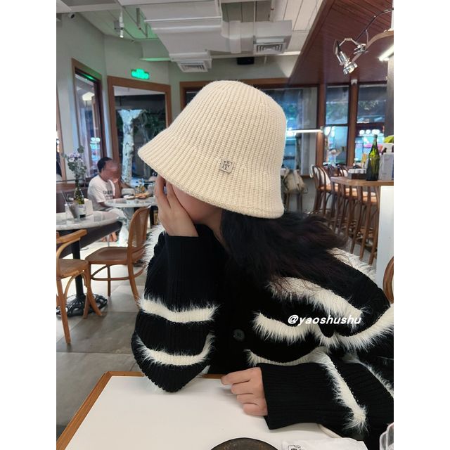 Knit Bucket Applique Hat