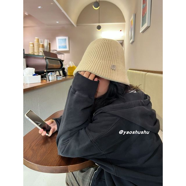 Knit Bucket Applique Hat