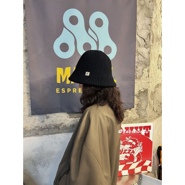 Knit Bucket Applique Hat