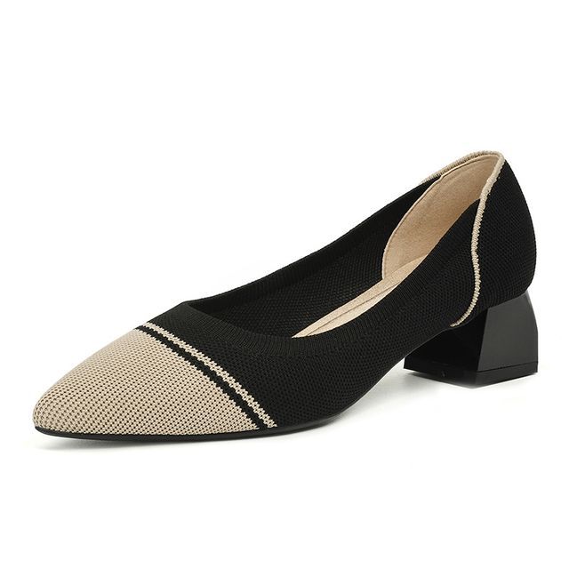 Pumps Pointed Woven Block-Heel