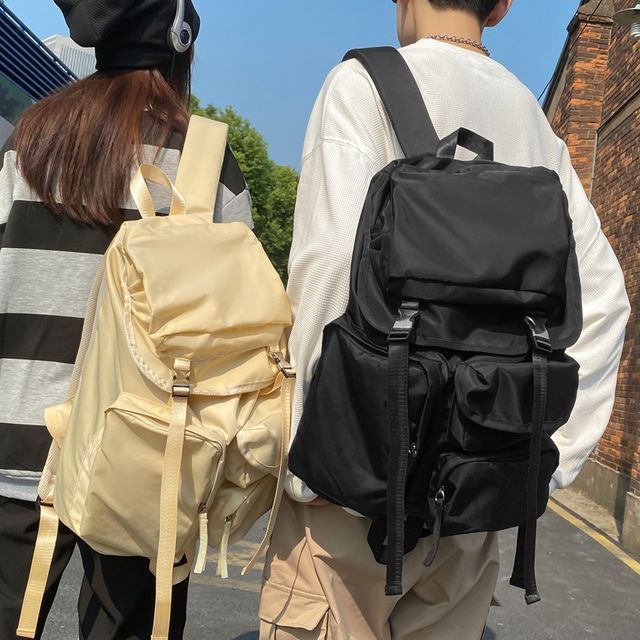 Plain Nylon Backpack Drawstring