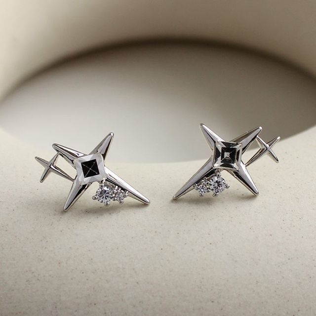 Alloy Star Earring Rhinestone