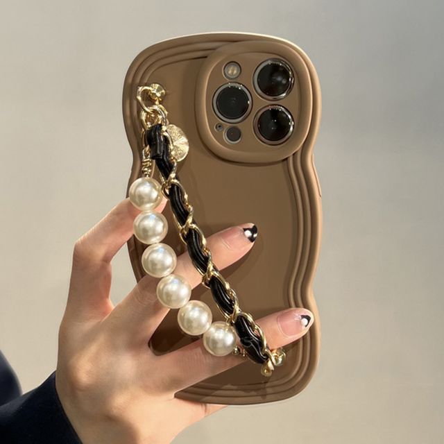 Phone Faux Case Pearl Chain