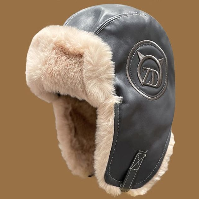 Fluffy Lined Faux Hat Leather