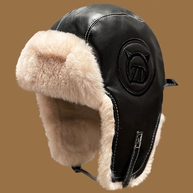 Fluffy Lined Faux Hat Leather