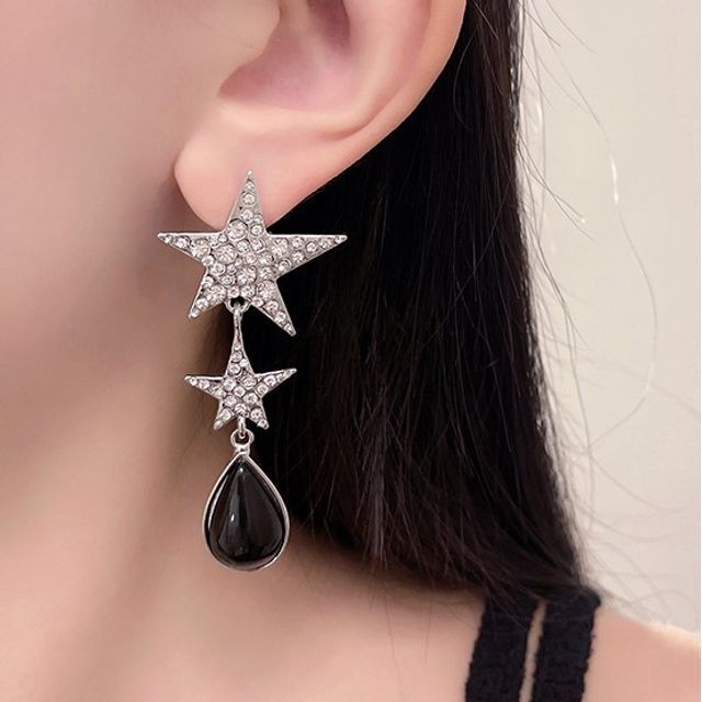 Drop Star Rhinestone Earring