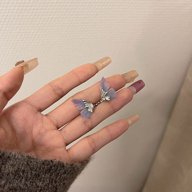 Rhinestone Butterfly Earring Cuff