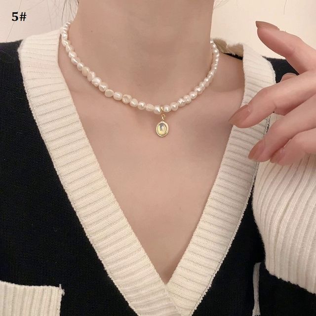 Alloy Faux Pearl Necklace