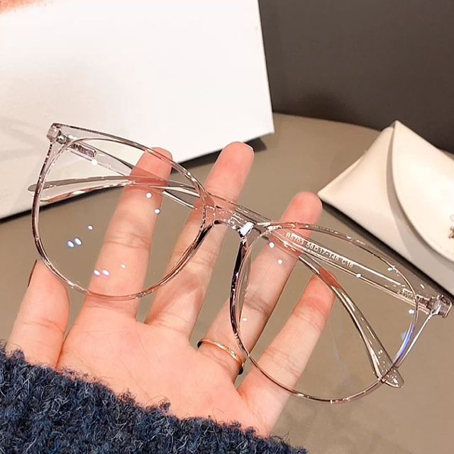 Blue Frame Light Round Eyeglasses Blocking