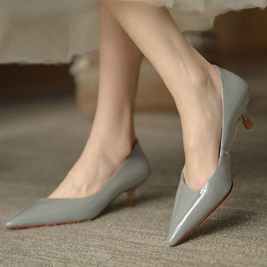 Pumps Kitten Heel Patent Pointed