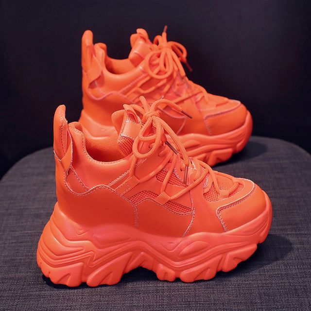 Lace Hidden Platform Sneakers Wedge Up