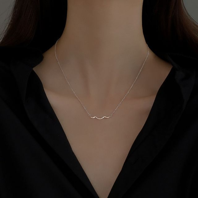 Choker Pendant Wavy Silver Sterling