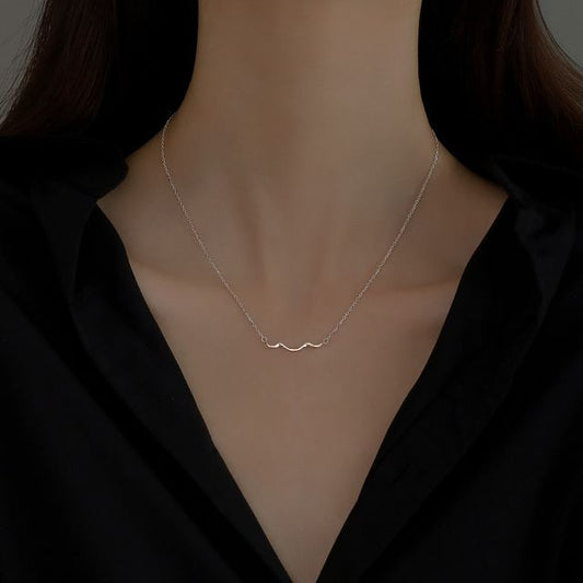 Choker Pendant Wavy Silver Sterling