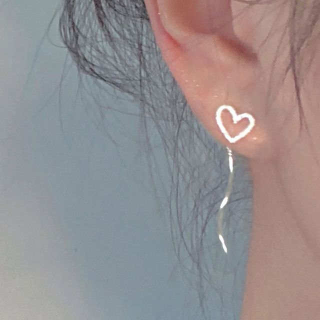 Silver Earring Sterling Heart Dangle