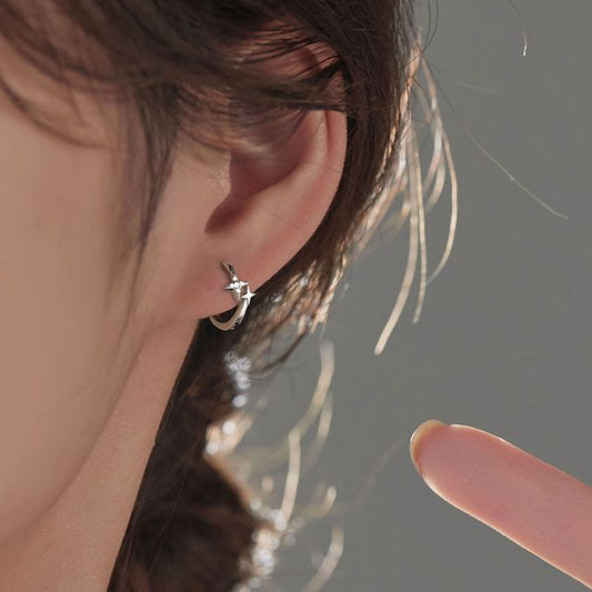 Hoop Sterling Earring Silver Star