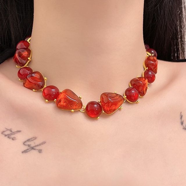 Choker Alloy Crystal Faux