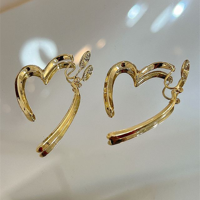 Heart Earring Alloy Through