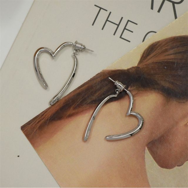 Heart Earring Alloy Through