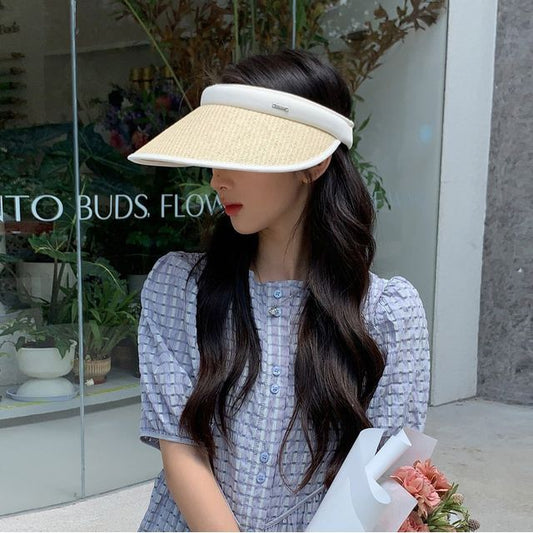 Visor Straw Sun Trim Contrast