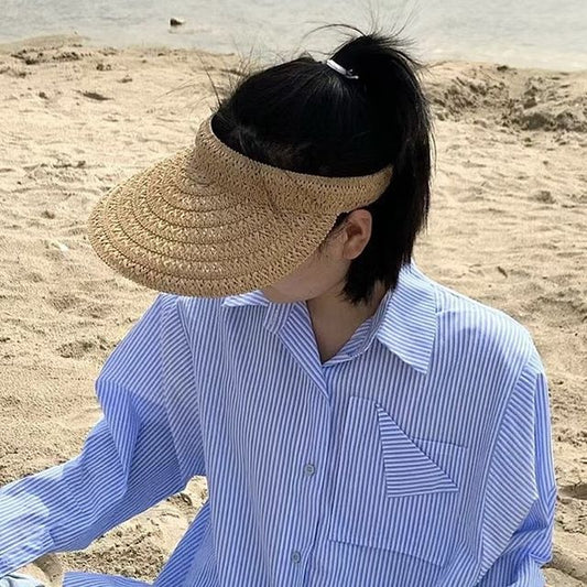 Plain Straw Visor Sun