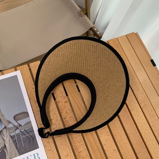 Visor Straw Sun Trim Contrast