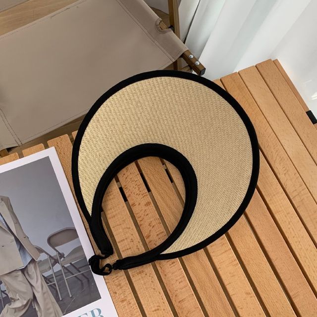 Visor Straw Sun Trim Contrast