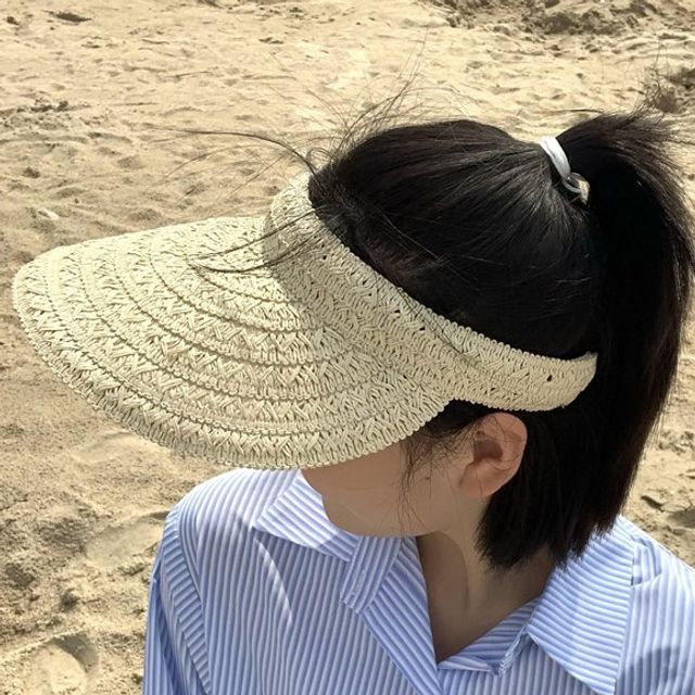 Plain Straw Visor Sun