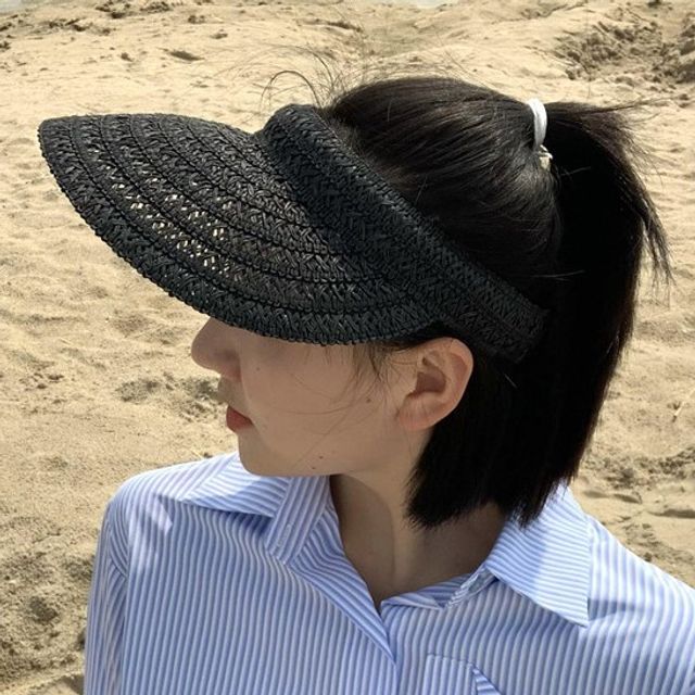Plain Straw Visor Sun