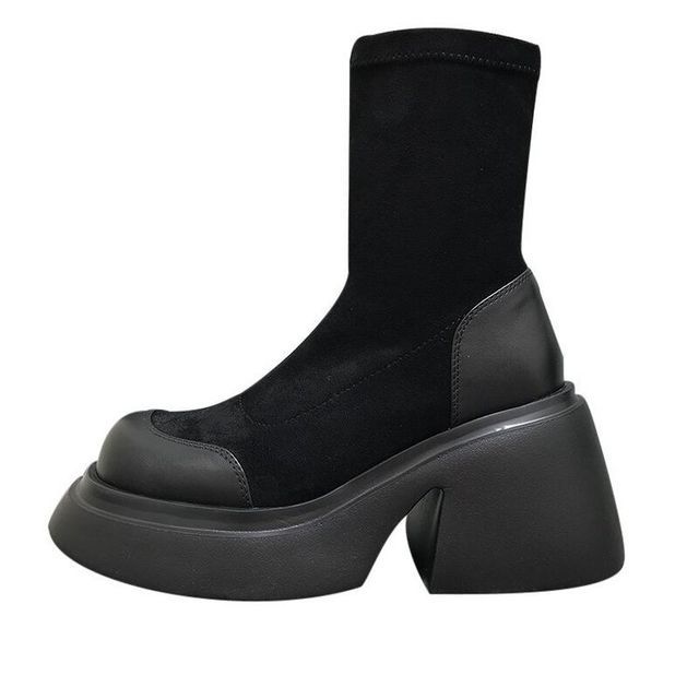 Short Boots Heel Block Platform