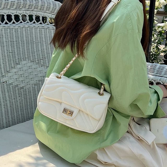 Crossbody Flap Leather Bag Faux