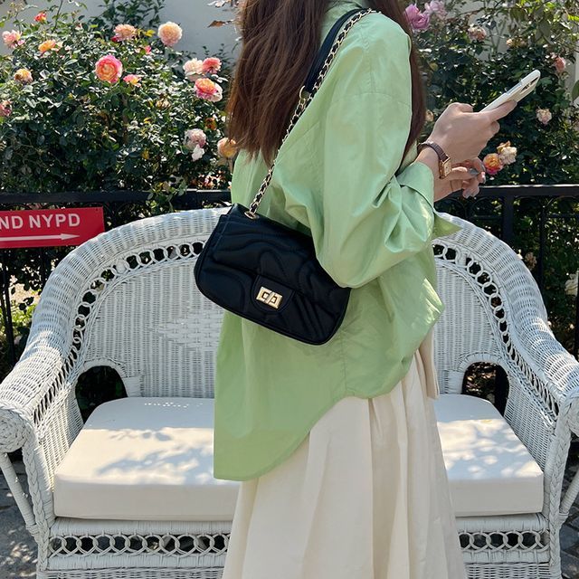 Crossbody Flap Leather Bag Faux