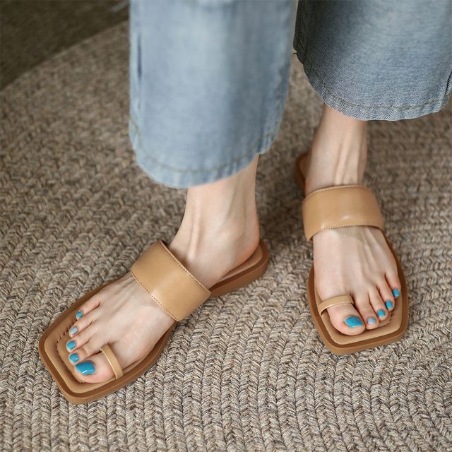 Loop Sandals Slide Flat Toe