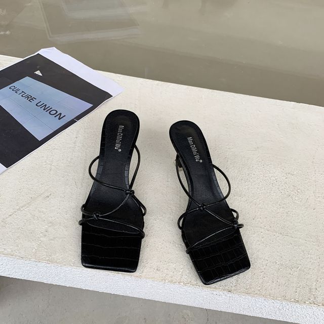 Slide Sandals High Heel Strappy